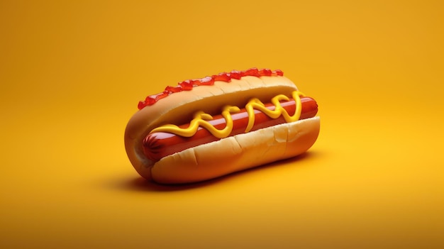 hot dog z ketchupem i musztardą