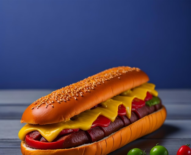 Hot dog z musztardą i ketchupem