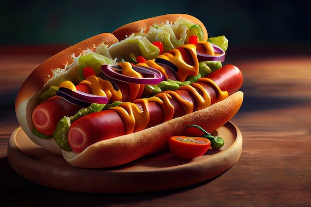 Hot Dogs fast food i świeże frytki