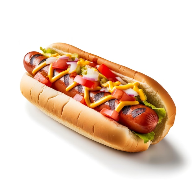 hotdog fastfood na białym tle