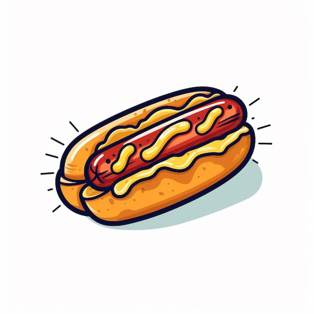 hotdog logo wektor płaskie białe tło