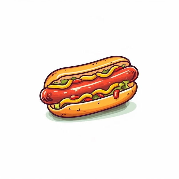 hotdog logo wektor płaskie białe tło