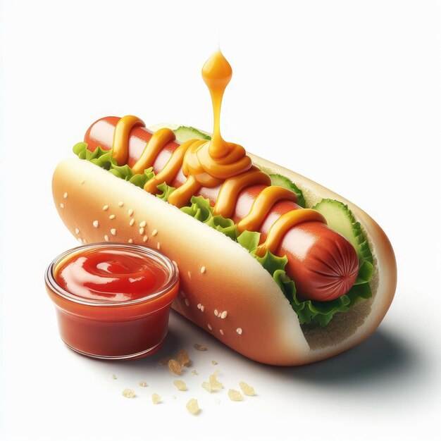 Hotdog na białym tle