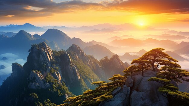 Huangshan_Natural_Park_Sunset