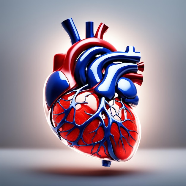 Human Heart Anatomy Illustration Design Koncepcja ataku serca Nauka medyczna Edukacja Sztuka