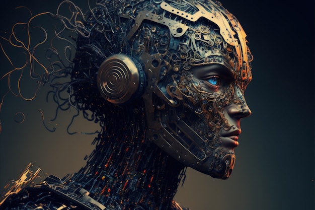 Humanoidalna koncepcja sztucznej inteligencji AI