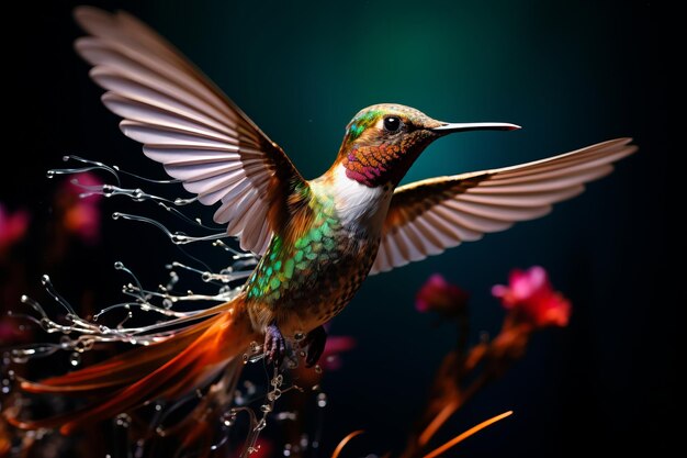 Hummingbird in stop motion Piękny obraz ilustracji Generative AI