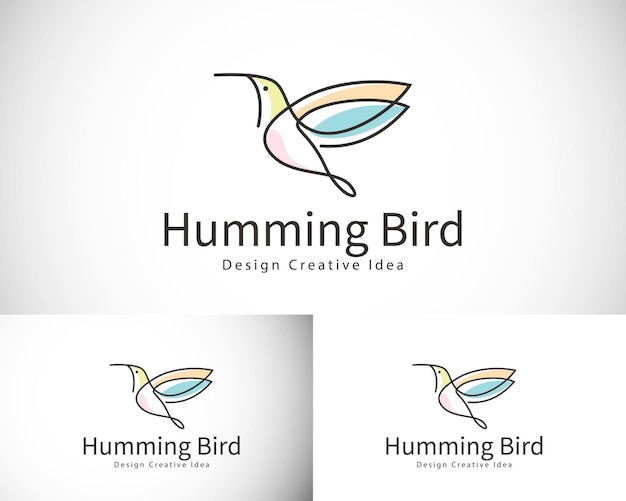 Hummingbird logo kreatywny projekt koncepcji latający ptak