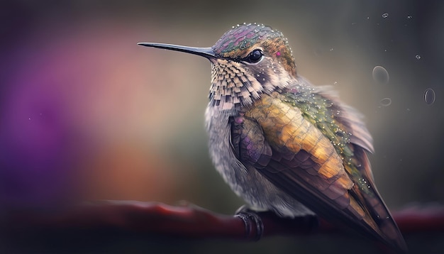 Hummingbird Odizolowywający na tle Ai