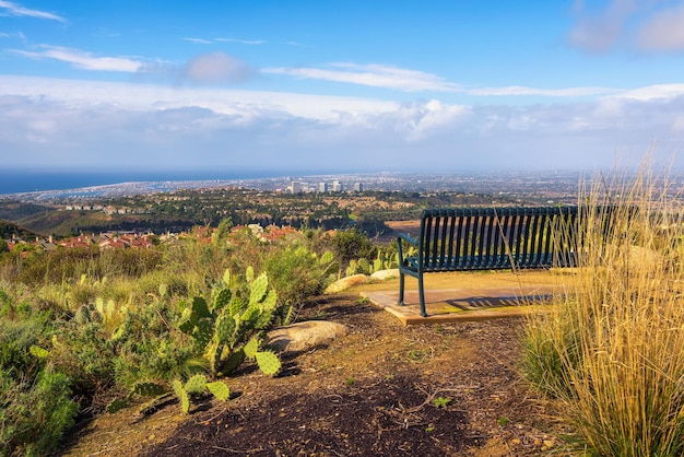 Huntington i Newport Beach widziane z Vista Ridge Park w Kalifornii