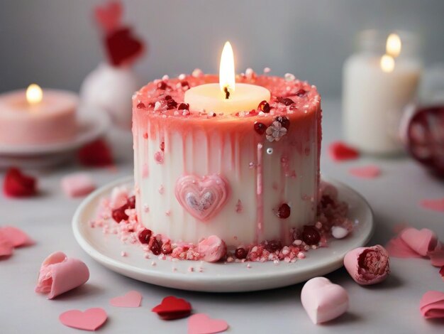 i piękne romantyczne świece Szczęśliwego Walentynki