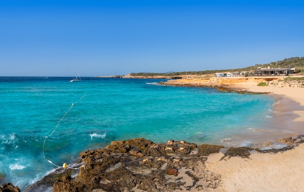 Ibiza Cala Comte conta plaża Baleary