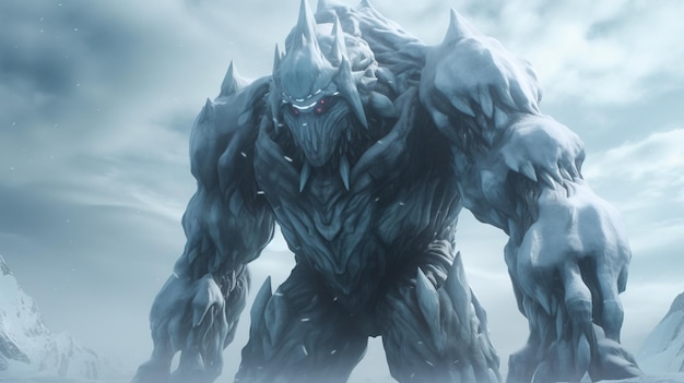 Ice golem ilustracji sztuki cyfrowej Generative AI