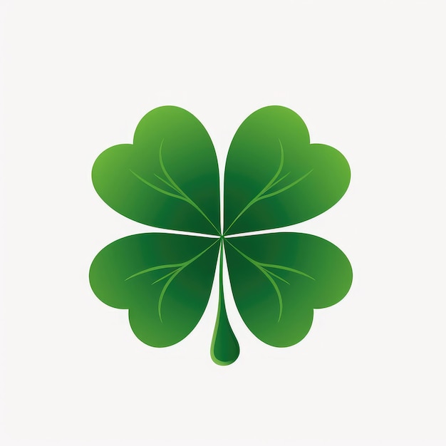 Iconic FourLeaf Clover Symbol irlandzkiego szczęścia i Dnia św. Patryka Generatywna sztuczna inteligencja