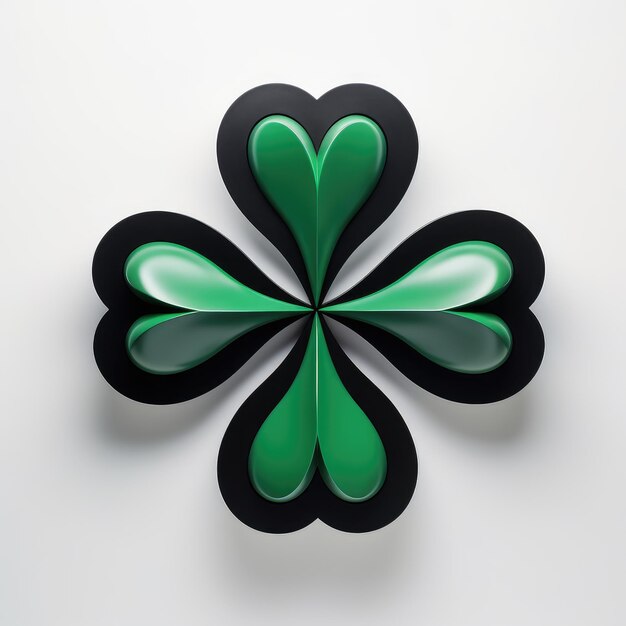Zdjęcie iconic fourleaf clover symbol irlandzkiego szczęścia i dnia św. patryka generatywna sztuczna inteligencja