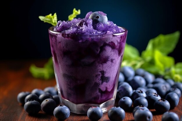 Zdjęcie icy blueberry crush chłodny i odświeżający napój