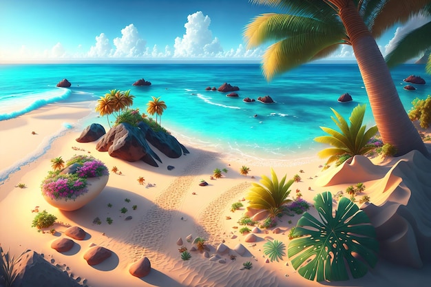 Idealne miejsce na relaks na tropikalnej plaży