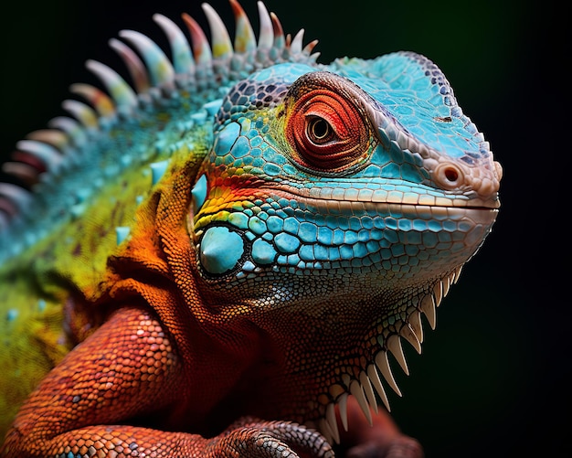 iguana w jasnych kolorach