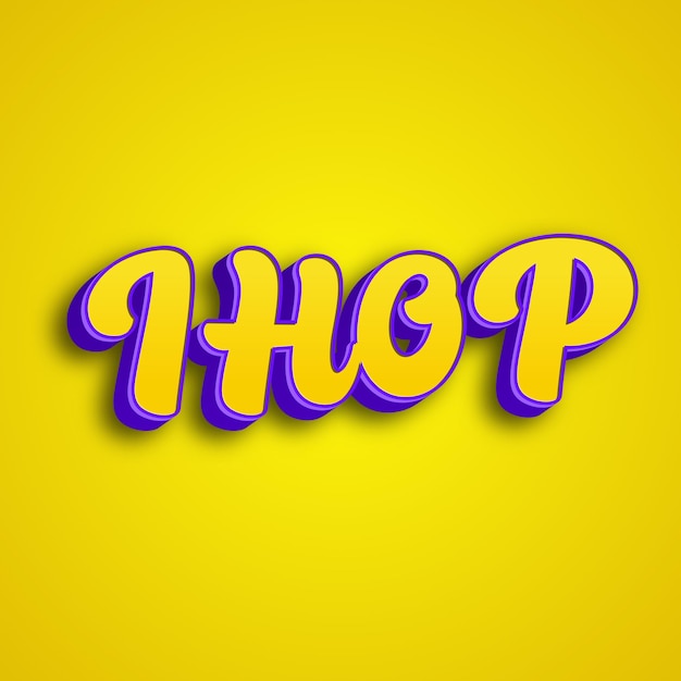 Ihop Typografia 3d Projekt żółty Różowy Biały Tło Zdjęcie Jpg.