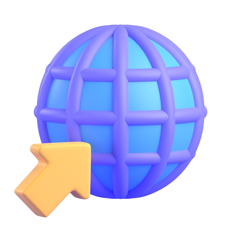 Zdjęcie ikona 3d przeglądarki internetowej