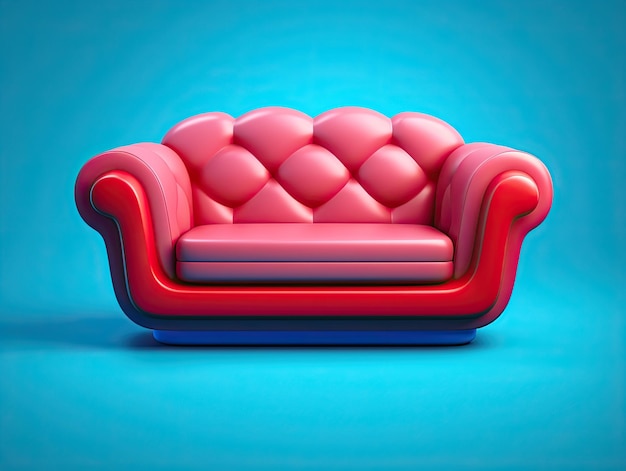 Ikona aplikacji Sofa w stylu 3D do grafiki logo projektowania gier Generative AI