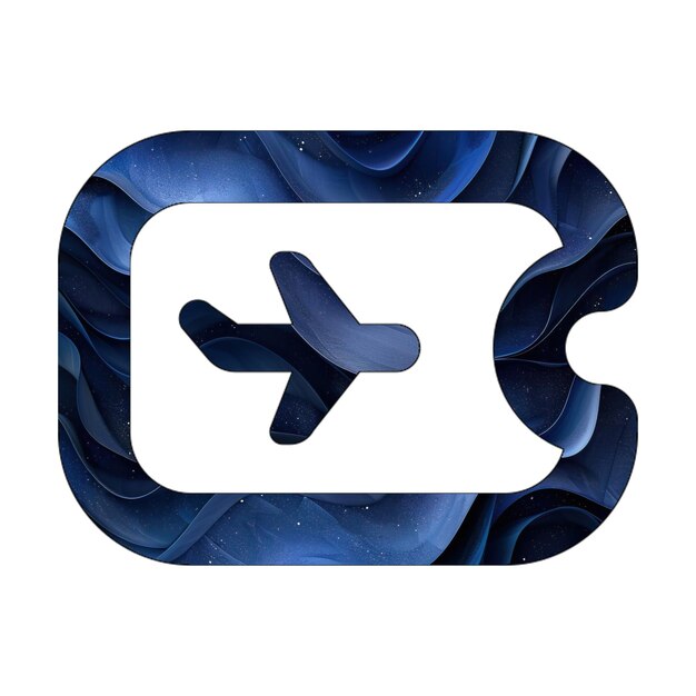 Zdjęcie ikona biletu lotniczego niebieski gradient tła styl projektowania