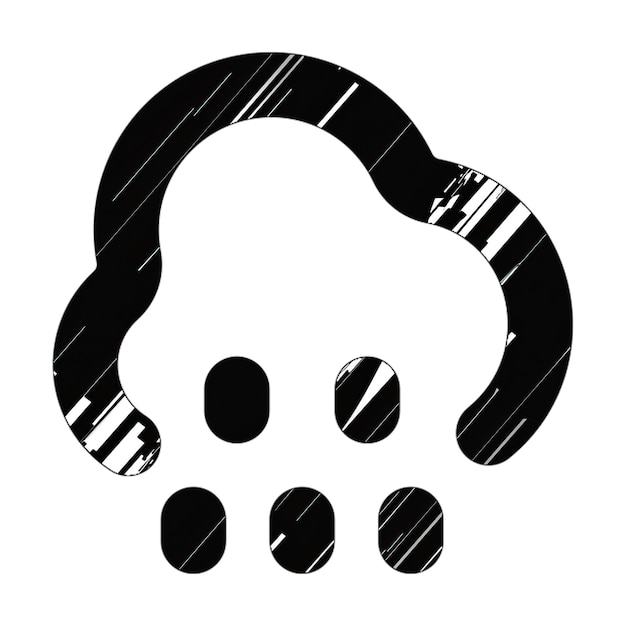 Zdjęcie ikona chmury czarno-białej diagonalnej tekstury