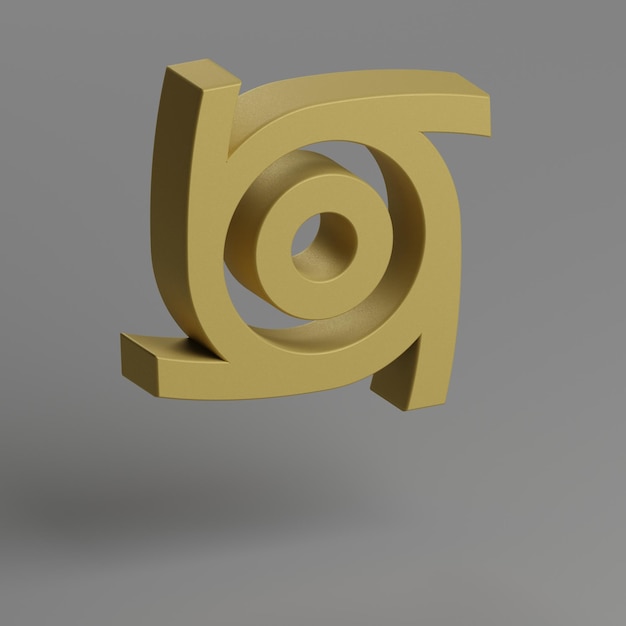 Ikona cyklonu Żółty symbol ikony społeczne na szarym tle ilustracja renderingu 3D Tło p