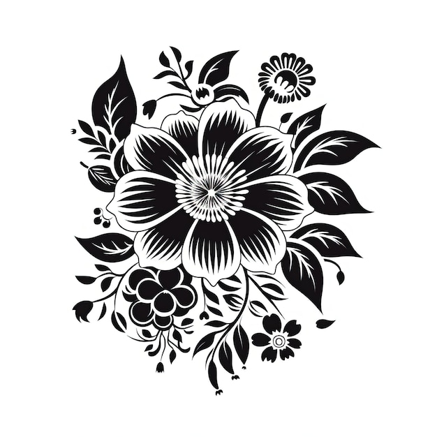 ikona czarnych kwiatów dla Twojego projektu w stylu misternie szczegółowych wzorów