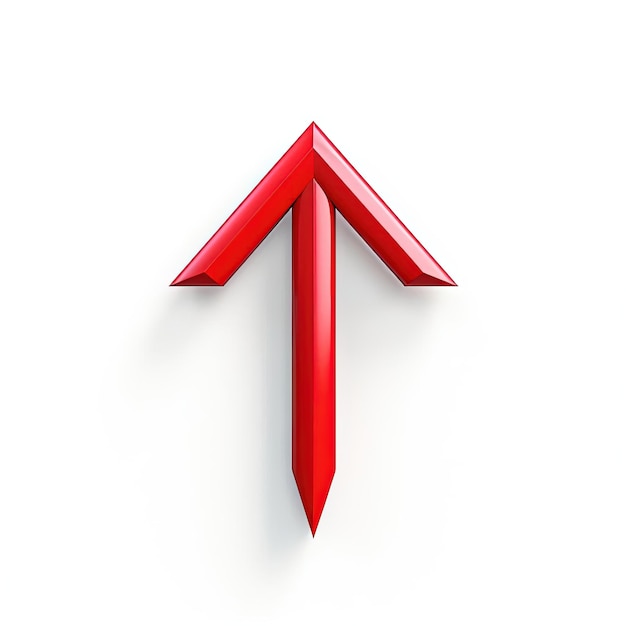 ikona czerwonej strzałki na białym tle w stylu kolorowych zdjęć animacyjnych