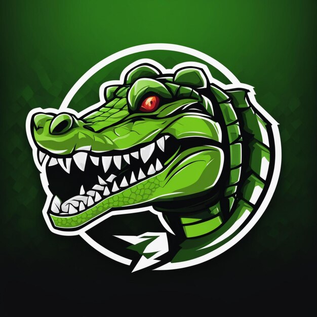 Zdjęcie ikona e-sportu krokodyla i dominacji gadów