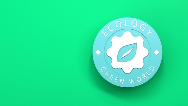 Ikona ECO Ekologia Ochrona koncertu 3d render ilustracja