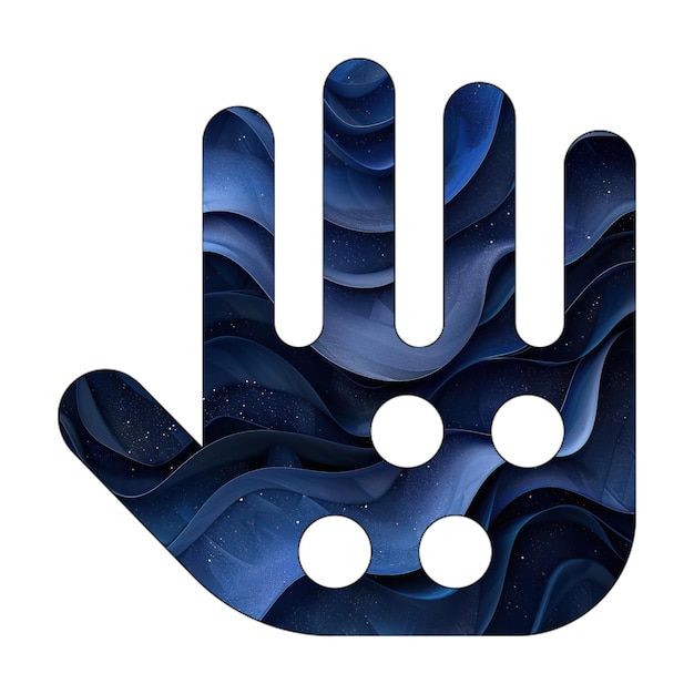 Zdjęcie ikona eps ręka kropki niebieski gradient tło styl projektowania