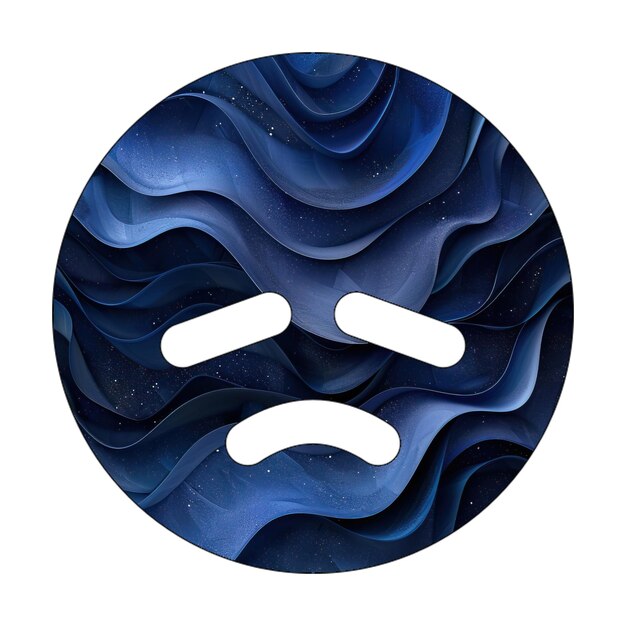 Zdjęcie ikona eps twarz rozczarowany niebieski gradient tło styl projektowania