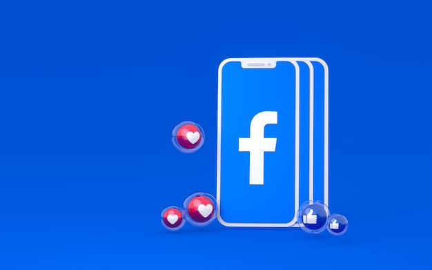 Ikona Facebooka na ekranie smartfona i reakcje na Facebooku