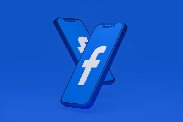 Ikona Facebooka na ekranie smartfona lub telefonu komórkowego renderowania 3d