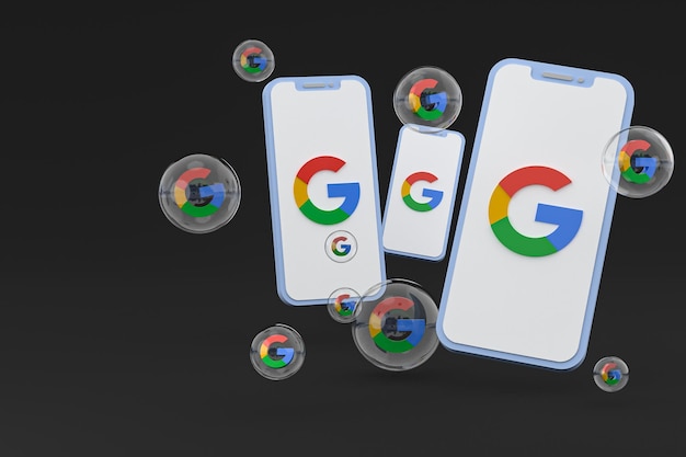 Ikona Google Na Ekranie Smartfona Lub Telefonu Komórkowego Renderowania 3d