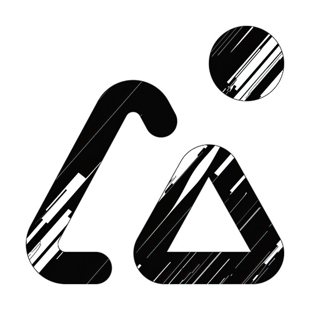 Zdjęcie ikona gór czarno-biała tekstura przekątna