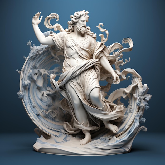 Ikona greckiego posągu odizolowana ilustracja renderowania 3D