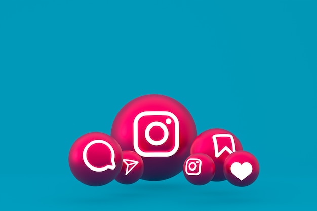 Ikona Instagram renderowania na niebiesko