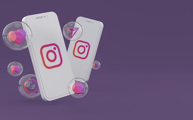 Ikona Instagrama na ekranie smartfona lub telefonu komórkowego renderowania 3d