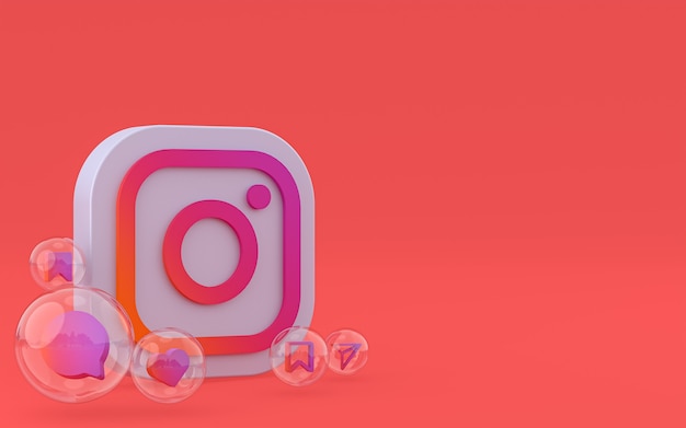 Ikona Instagrama na ekranie smartfona lub telefonu komórkowego renderowania 3d