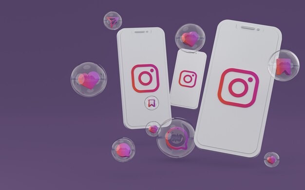 Ikona Instagrama Na Ekranie Smartfona Lub Telefonu Komórkowego Renderowania 3d