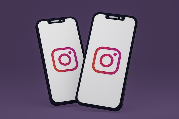 Ikona Instagrama Na Ekranie Smartfona Lub Telefonu Komórkowego Renderowania 3d