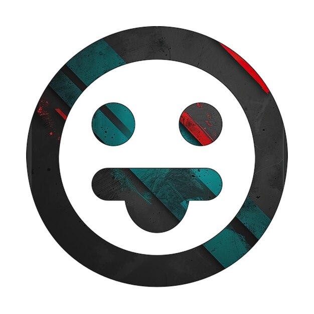 Zdjęcie ikona języka uśmiech diagonalny czarny zielony czerwony