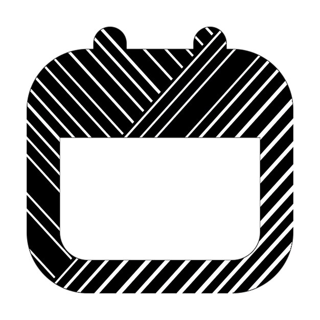 ikona kalendarza czarno-białe linie przekątne