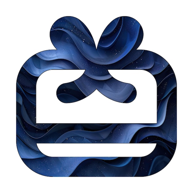 ikona kartka podarunkowa zdjęcie niebieski gradient tła styl projektowania