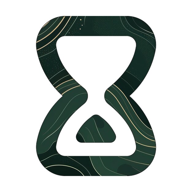 Zdjęcie ikona końcowa zegar piaskowy zielony marmur złota tekstura