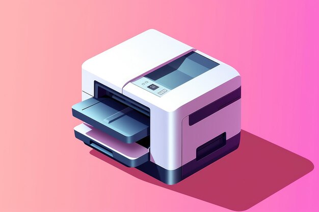 Ikona kopierki biurowej w stylu 3D