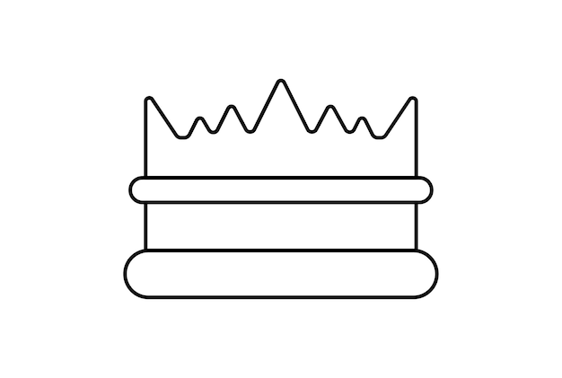 Ikona linii korony minimalistyczny król symbol sztuka królewski znak grafika